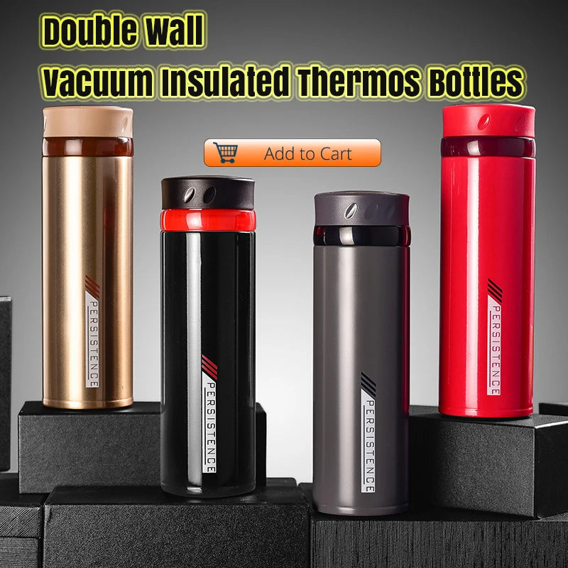 Stainless Steel Smart Water Bottle, Leak Proof, Double Walled, Keep Drink Hot & Cold, LCD Temperature Display