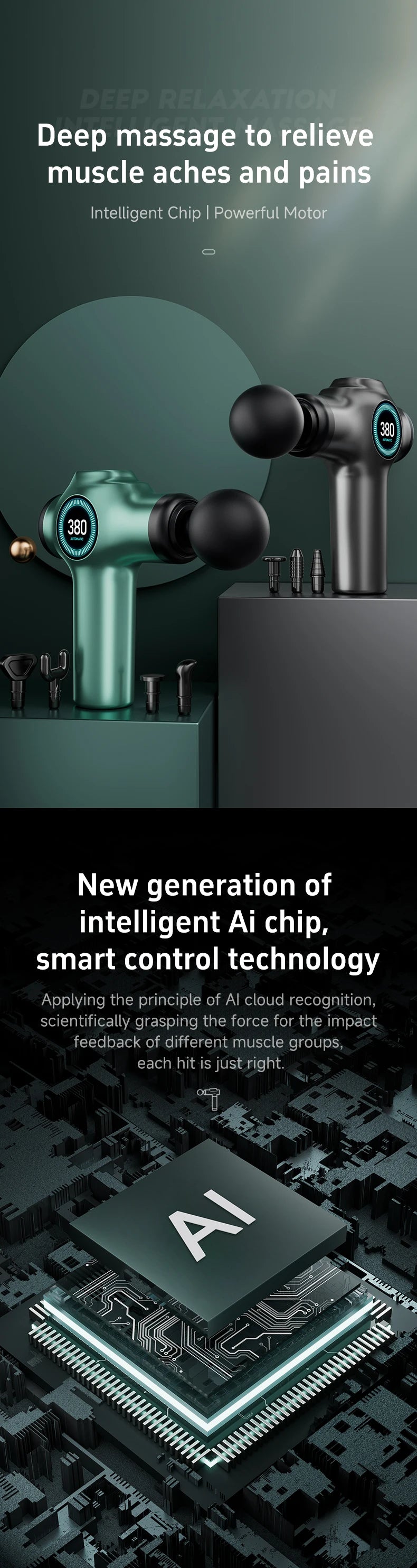 Massage Gun Deep Tissue,  Muscle Fascia gun，Muscle Massage Gun for Pain Relief with 4 Massage Heads & 6 Speeds