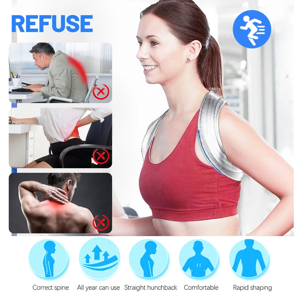 Posture Corrector for Men & Women (1PC) - Adjustable Back Brace for Shoulder Pain Relief & Instant Posture Improvement