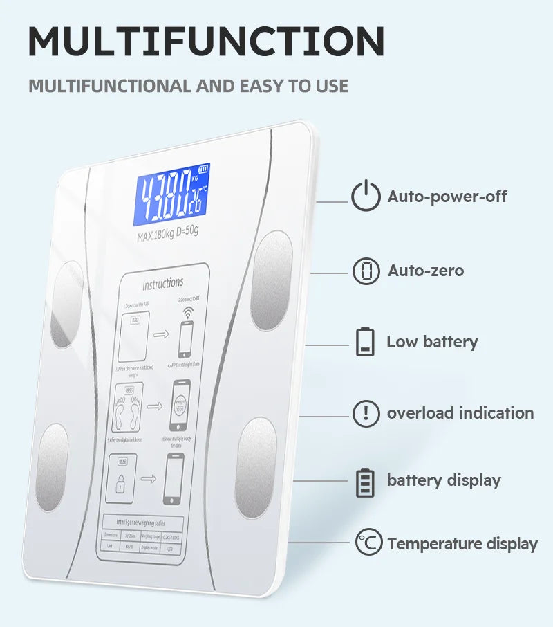 Smart Body Fat Scale for body management and fat loss, smart mode, Bluetooth body fat scale, home weight scale, ultra-precis