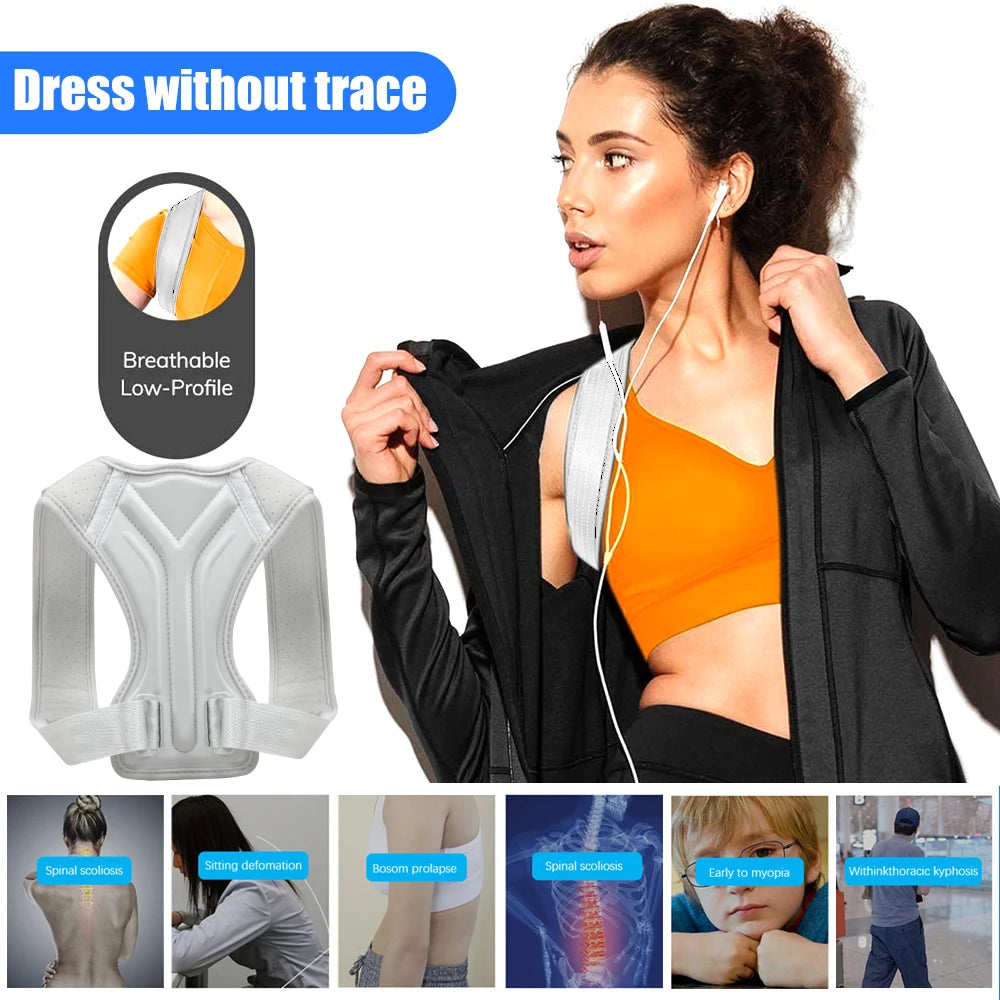 Posture Corrector for Men & Women (1PC) - Adjustable Back Brace for Shoulder Pain Relief & Instant Posture Improvement